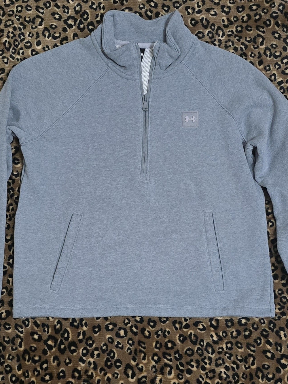 Under Armour Women's Light Gray Half-Zip Fleece Pullover